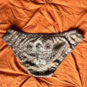 Grayscale snake print speedo
